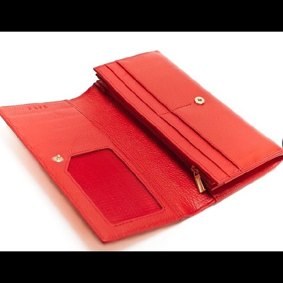 Red leather wallet. - Picture 3 of 5
